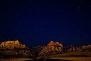 Night view in the desert
